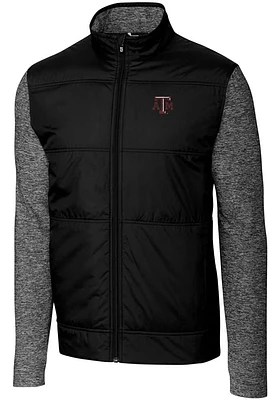 Cutter and Buck Texas A&M Aggies Mens Black Stealth Hybrid Quilted Medium Weight Jacket