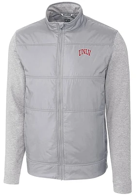 Cutter and Buck UNLV Runnin Rebels Mens Stealth Hybrid Quilted Medium Weight Jacket