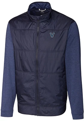 Cutter and Buck Villanova Wildcats Mens Navy Blue Stealth Hybrid Quilted Medium Weight Jacket