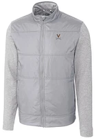 Cutter and Buck Virginia Cavaliers Mens Grey Stealth Hybrid Quilted Medium Weight Jacket