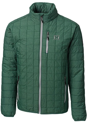 Cutter and Buck Hawaii Warriors Mens Green Rainier PrimaLoft Puffer Filled Jacket