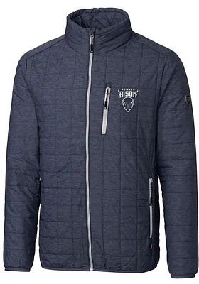 Cutter and Buck Howard Bison Mens Grey Rainier PrimaLoft Puffer Filled Jacket