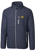 Cutter and Buck Michigan Wolverines Mens Grey Rainier PrimaLoft Puffer Filled Jacket