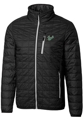 Cutter and Buck South Florida Bulls Mens Black Rainier PrimaLoft Puffer Filled Jacket