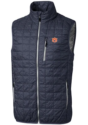 Cutter and Buck Auburn Tigers Mens Grey Rainier PrimaLoft Puffer Sleeveless Jacket
