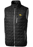 Cutter and Buck Iowa Hawkeyes Mens Black Rainier PrimaLoft Puffer Sleeveless Jacket