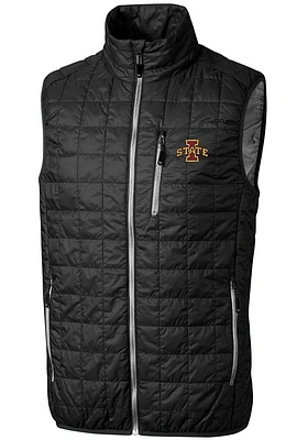 Cutter and Buck Iowa State Cyclones Mens Black Rainier PrimaLoft Puffer Sleeveless Jacket