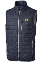 Cutter and Buck Michigan Wolverines Mens Grey Rainier PrimaLoft Puffer Sleeveless Jacket