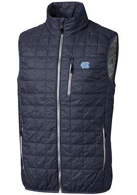 Cutter and Buck North Carolina Tar Heels Mens Grey Rainier PrimaLoft Puffer Sleeveless Jacket