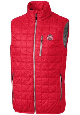 Cutter and Buck Ohio State Buckeyes Mens Red Rainier PrimaLoft Puffer Sleeveless Jacket