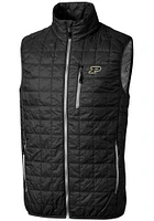 Mens Purdue Boilermakers Black Cutter and Buck Rainier PrimaLoft Puffer Vest