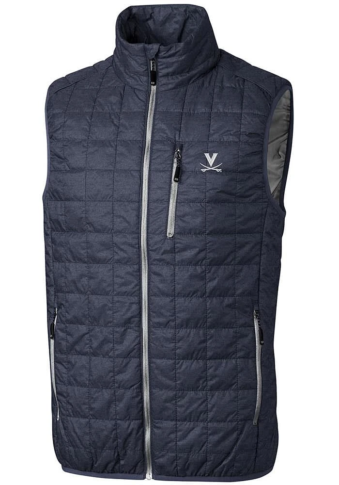 Cutter and Buck Virginia Cavaliers Mens Grey Rainier PrimaLoft Puffer Sleeveless Jacket
