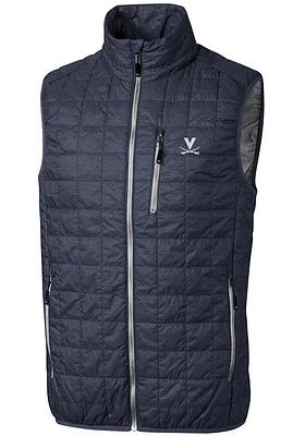 Cutter and Buck Virginia Cavaliers Mens Grey Rainier PrimaLoft Puffer Sleeveless Jacket