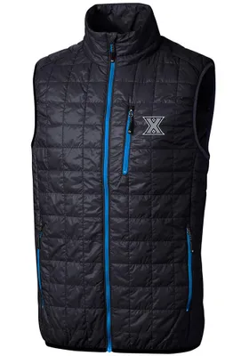 Cutter and Buck Xavier Musketeers Mens Navy Blue Rainier PrimaLoft Puffer Sleeveless Jacket