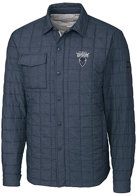 Cutter and Buck Howard Bison Mens Grey Rainier PrimaLoft Quilted Outerwear Lined Jacket