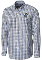 Cutter and Buck Kansas Jayhawks Mens Blue Gilman Long Sleeve Dress Shirt