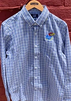 Cutter and Buck Kansas Jayhawks Mens Blue Gilman Long Sleeve Dress Shirt