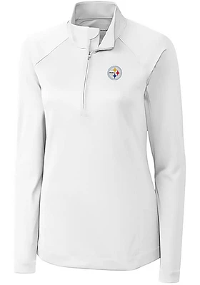 Cutter and Buck Pittsburgh Steelers Womens White Evolve Qtr Zip Pullover