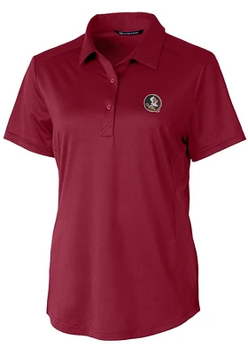 Cutter and Buck Florida State Seminoles Womens Prospect Textured Short Sleeve Polo Shirt