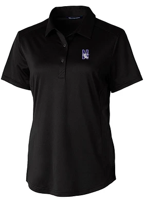 Cutter and Buck Northwestern Wildcats Womens Prospect Textured Short Sleeve Polo Shirt