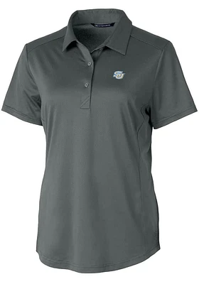 Cutter and Buck Southern University Jaguars Womens Grey Prospect Textured Short Sleeve Polo Shir..