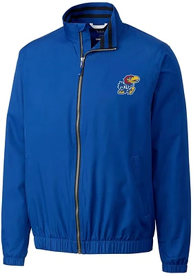 Cutter and Buck Kansas Jayhawks Mens Blue Nine Iron Light Weight Jacket