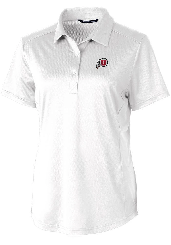 Cutter and Buck Utah Utes Womens Prospect Textured Short Sleeve Polo Shirt