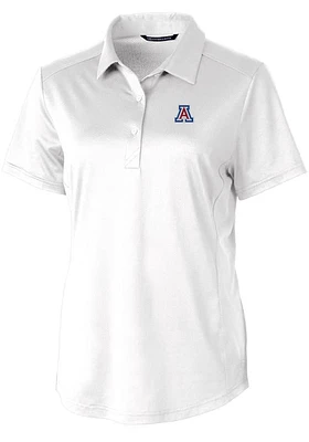 Cutter and Buck Arizona Wildcats Womens White Prospect Textured Short Sleeve Polo Shirt