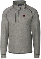 Cutter and Buck Auburn Tigers Mens Grey Mainsail Long Sleeve Qtr Zip Pullover