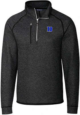 Cutter and Buck Duke Blue Devils Mens Charcoal Mainsail Long Sleeve Qtr Zip Pullover