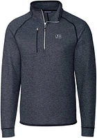 Cutter and Buck Jackson State Tigers Mens Navy Blue Mainsail Long Sleeve Qtr Zip Pullover