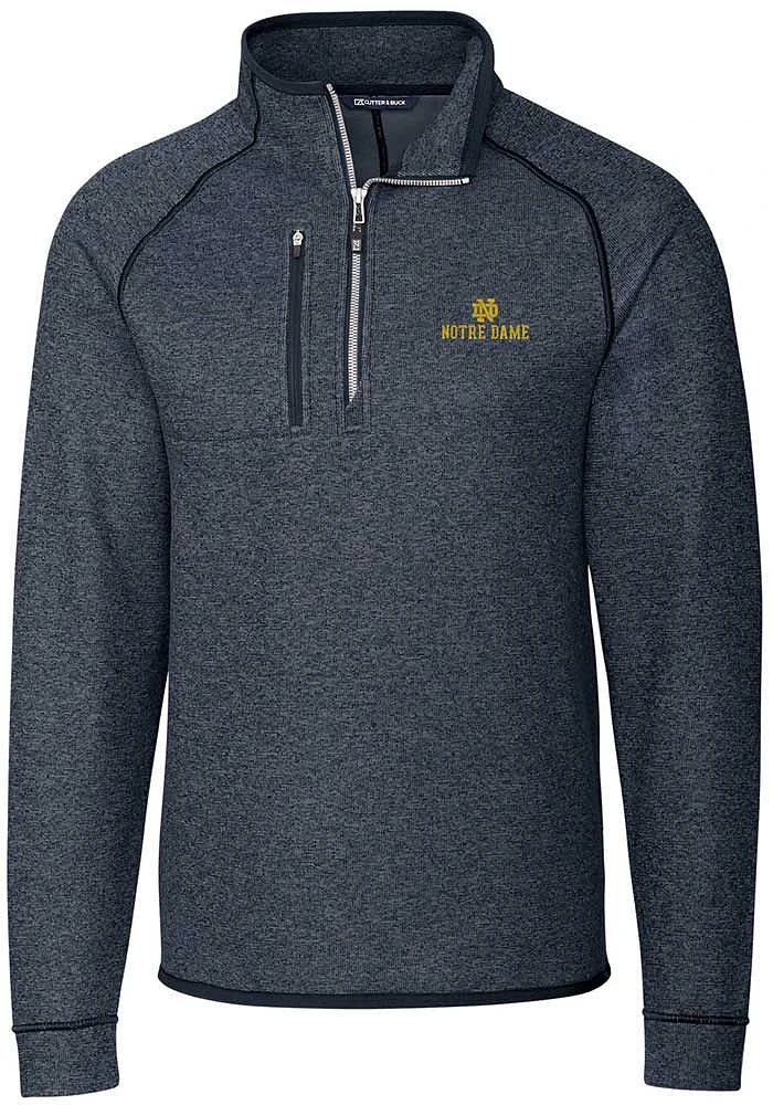 Cutter and Buck Notre Dame Fighting Irish Mens Navy Blue Mainsail Long Sleeve Qtr Zip Pullover