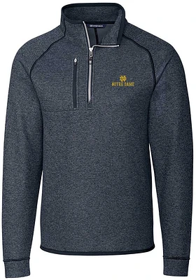 Cutter and Buck Notre Dame Fighting Irish Mens Navy Blue Mainsail Long Sleeve Qtr Zip Pullover