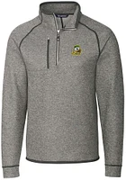 Mens Oregon Ducks Grey Cutter and Buck Mainsail Qtr Zip Pullover