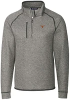 Cutter and Buck Texas Longhorns Mens Grey Mainsail Long Sleeve Qtr Zip Pullover
