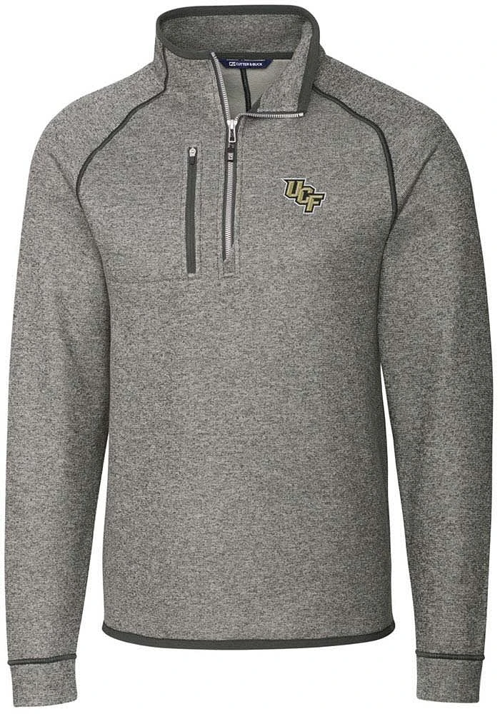 Cutter and Buck UCF Knights Mens Grey Mainsail Long Sleeve Qtr Zip Pullover