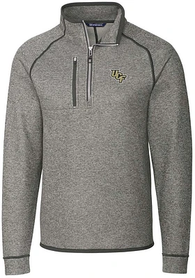 Cutter and Buck UCF Knights Mens Grey Mainsail Long Sleeve Qtr Zip Pullover