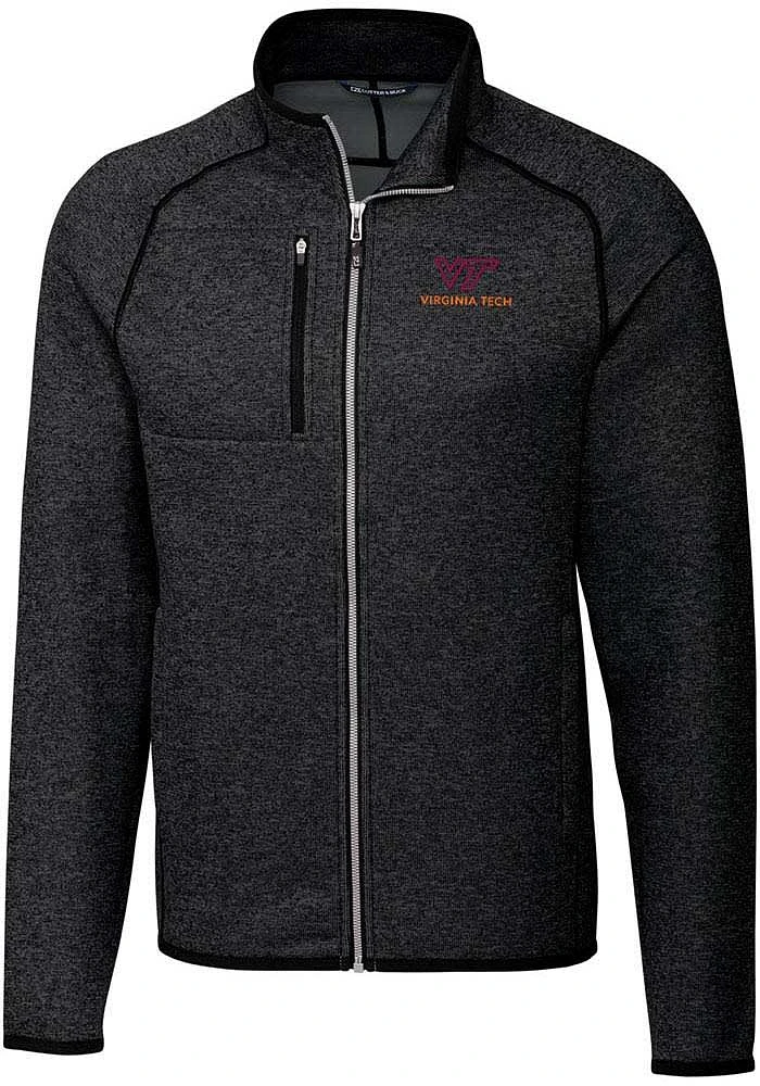 Cutter and Buck Virginia Tech Hokies Mens Charcoal Mainsail Medium Weight Jacket