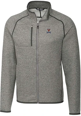Cutter and Buck Virginia Cavaliers Mens Grey Mainsail Medium Weight Jacket