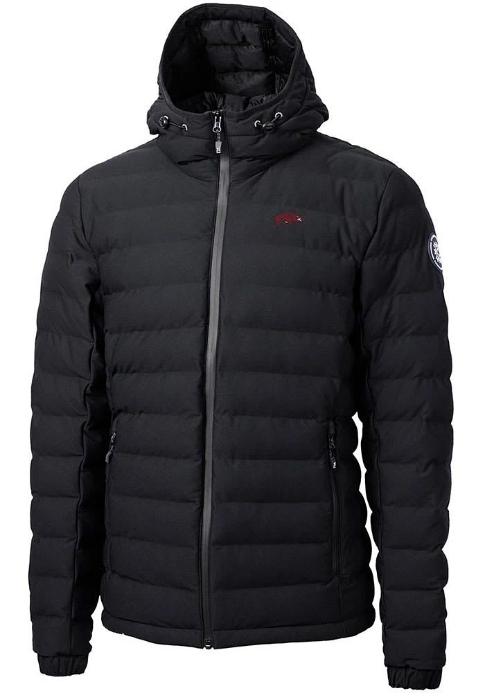 Cutter and Buck Arkansas Razorbacks Mens Black Mission Ridge Repreve Puffer Filled Jacket