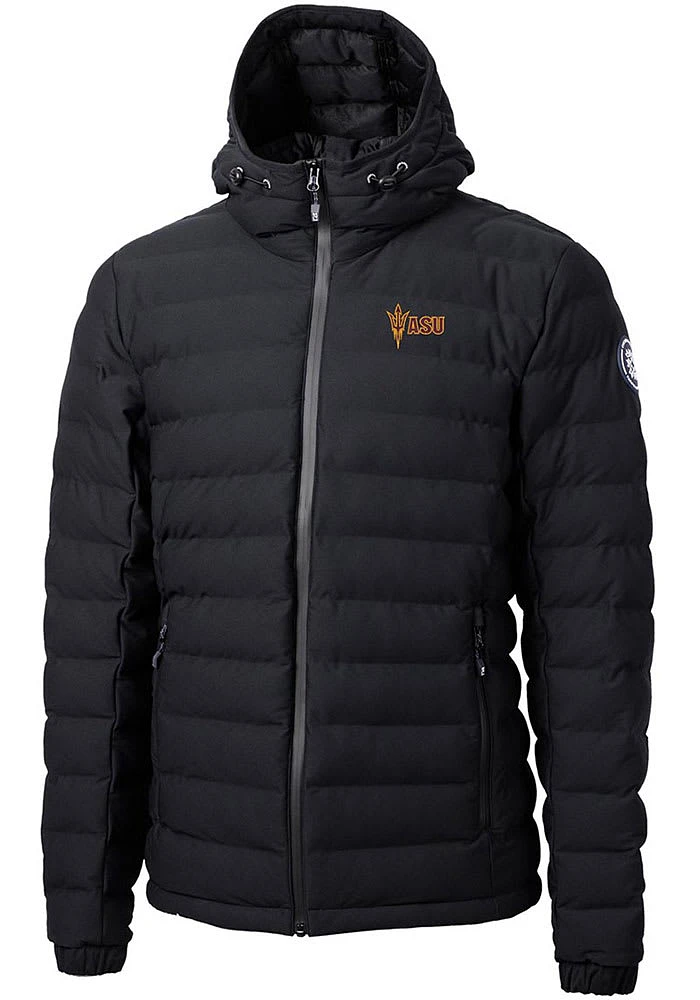Cutter and Buck Arizona State Sun Devils Mens Black Mission Ridge Repreve Puffer Filled Jacket