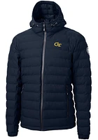Cutter and Buck GA Tech Yellow Jackets Mens Navy Blue Mission Ridge Repreve Puffer Filled Jacket