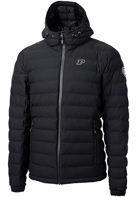 Mens Purdue Boilermakers Black Cutter and Buck Mission Ridge Repreve Puffer Filled Jacket