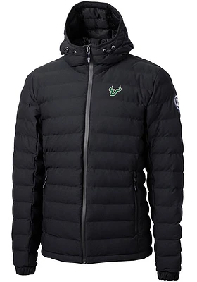 Cutter and Buck South Florida Bulls Mens Black Mission Ridge Repreve Puffer Filled Jacket