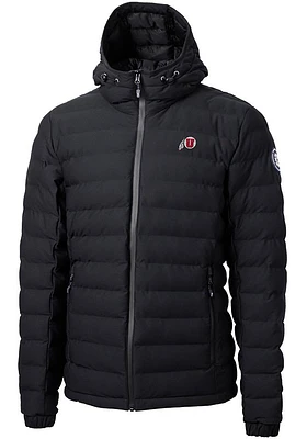 Cutter and Buck Utah Utes Mens Black Mission Ridge Repreve Puffer Filled Jacket