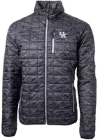 Cutter and Buck Kentucky Wildcats Mens Black Rainier PrimaLoft Printed Puffer Filled Jacket