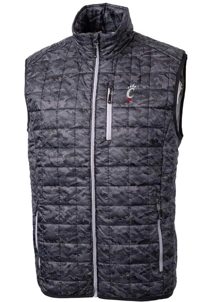 Cutter and Buck Cincinnati Bearcats Mens Black Rainier PrimaLoft Printed Sleeveless Jacket