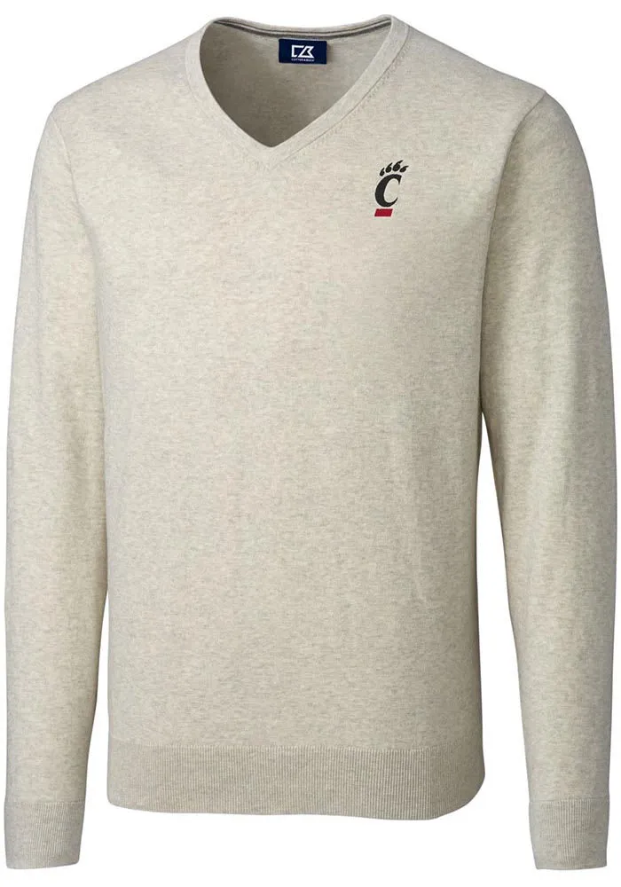 Cutter and Buck Cincinnati Bearcats Mens Oatmeal Lakemont Long Sleeve Sweater