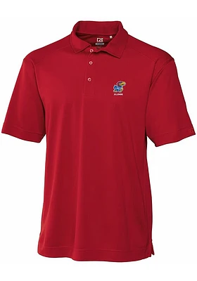 Cutter and Buck Kansas Jayhawks Mens Cardinal Genre Short Sleeve Polo