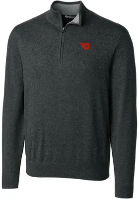 Cutter and Buck Dayton Flyers Mens Charcoal Lakemont Long Sleeve 1/4 Zip Pullover